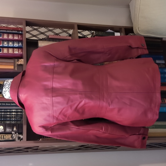Red Genuine Leather Jacket Size M - Picture 3 of 9